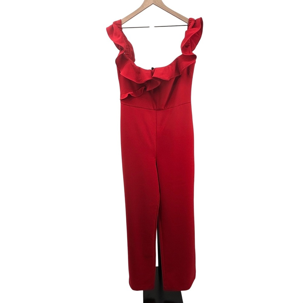 Likely Miller Off the Shoulder Jumpsuit Red Size 14 Wedding Guest